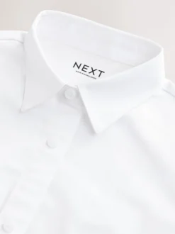 Next Blanc - Fermeture par contact Chemises à manches extensibles riches en coton (3-17ans) Sale