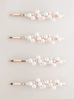 Next Blanc - Glissières à cheveux effet perle Online