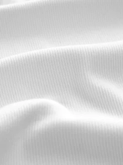 Next - Haut côtelé à manches longues et col ras du cou Blanc Discount