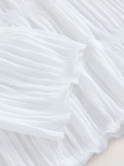 Next Blanc - Haut froncé à Manches longues et Col rond