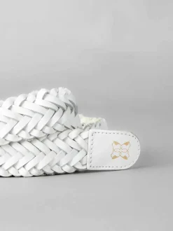 Lakeland Leather Blanc - Waverton Woven Ceintures Best