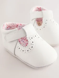 Next Blanc - Leather Bébé T-Bar Chaussures (0-24mths) Outlet