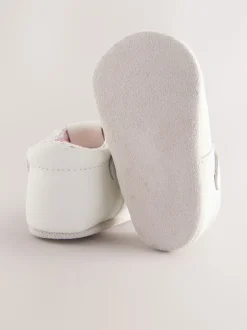 Next Blanc - Leather Bébé T-Bar Chaussures (0-24mths) Outlet