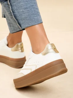 Lipsy Blanc - Baskets de sport à plateforme épaisse en faux suède Hot