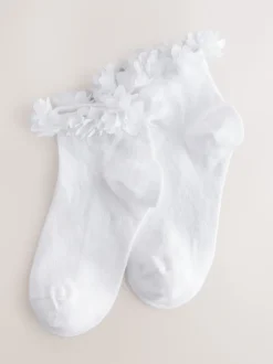 Next Blanc - Lot 2 paires de chaussettes de demoiselle d'honneur en coton majoritaire