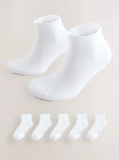 Next Blanc - Lot de 5 - Chaussettes de sport mi-hautes rembourrées