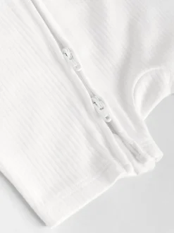 Next Blanc - Lot de 3 barboteuses à fermeture éclair bidirectionnelle pour bébé 100% coton (0mois à3ans) Sale