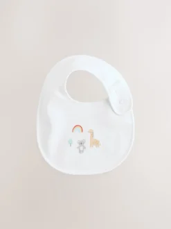 Next Blanc - Lot de 5 bavoirs imprimés animal Bébé Clearance