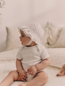 Next Blanc - Lot de 5 bodys côtelés à manches courtes pour bébé Discount