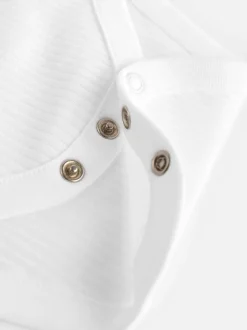 Next Blanc - Lot de 5 bodys côtelés à manches courtes pour bébé Discount