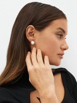 Next Blanc - Lot de 5 boucles d’oreilles effet perles Online