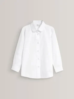 Next Blanc - Lot de 2 chemises à manches longues et col incurvé pour l'école (3-16ans) Outlet