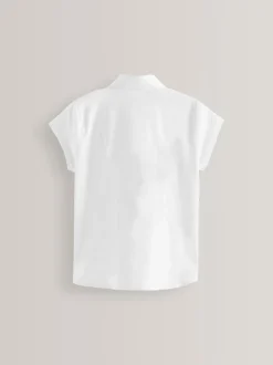 Next Blanc - Lot de 2 chemises d’école haut de gamme en coton extensible riche (3-18ans) Outlet