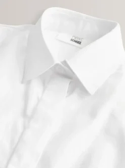 Next Blanc - Lot de 2 chemises d’école haut de gamme en coton extensible riche (3-18ans) Outlet