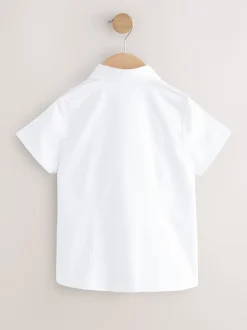 Next Blanc - Lot de 2 chemises Premium School riches en coton extensible ajustées à manches courtes (3-18ans) Sale