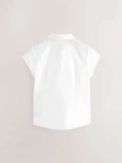 Next Blanc - Lot de 2 chemises scolaires ajustées à manches courtes (3-17 ans) Hot