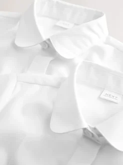 Next Blanc - Lot de 2 chemises scolaires ajustées à manches courtes (3-17 ans) Hot
