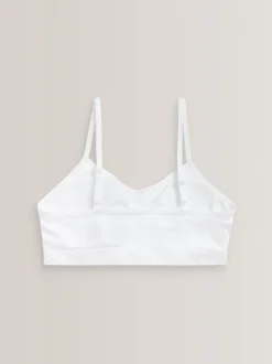 Next Blanc - Lot de 2 crop tops à bretelles sans coutures avec tasses amovibles légèrement rembourrées (7-16ans)