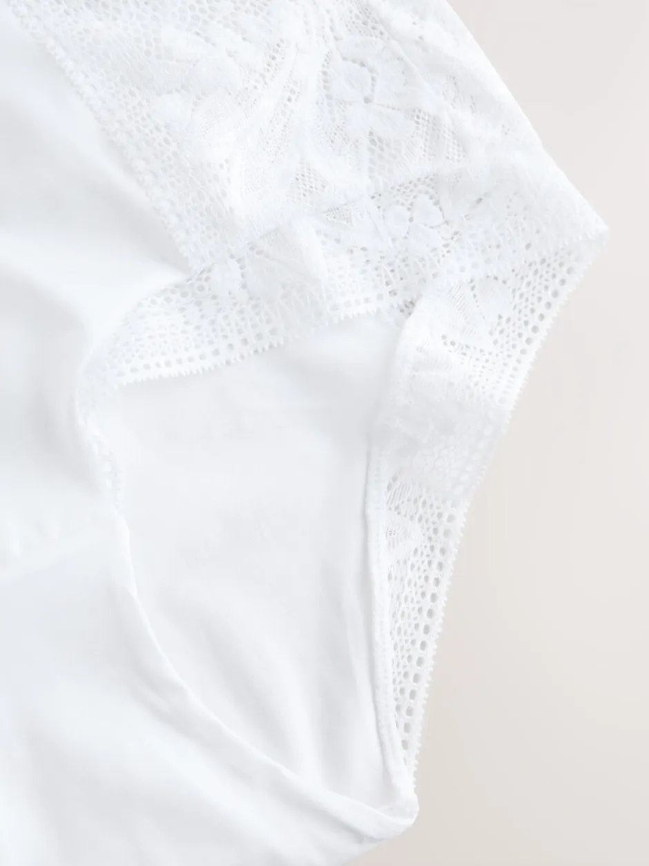 Next Blanc - Lot de 2 culottes en dentelle et microfibre Discount