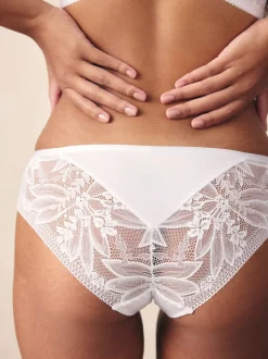 Next Blanc - Lot de 2 culottes en dentelle et microfibre Hot