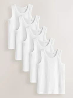 Next - Lot de 5 débardeurs (1.5-16ans) Blanc Hot