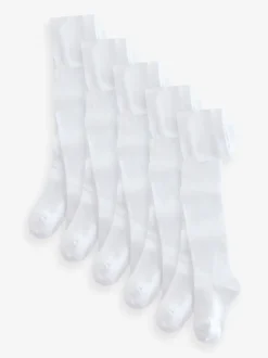 Next Blanc - Lot de 5 de collants pour l'école en coton riche Online