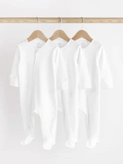 Next Blanc - Lot de 3 dors-bien bébé Essential zippées 100 % coton (0-3ans) Best