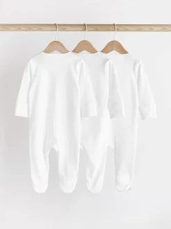 Next Blanc - Lot de 3 dors-bien bébé Essential zippées 100 % coton (0-3ans) Best