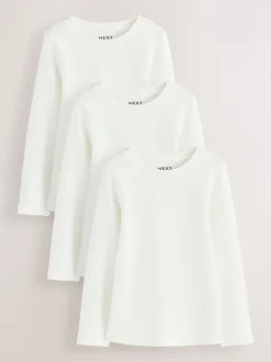 Next - Lot de 3 Hauts à manches longues côtelés (3-16ans) Blanc New