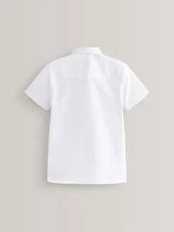 Next Blanc - Lot de 2 Manches courtes Chemises scolaires extensibles (3-16ans) New