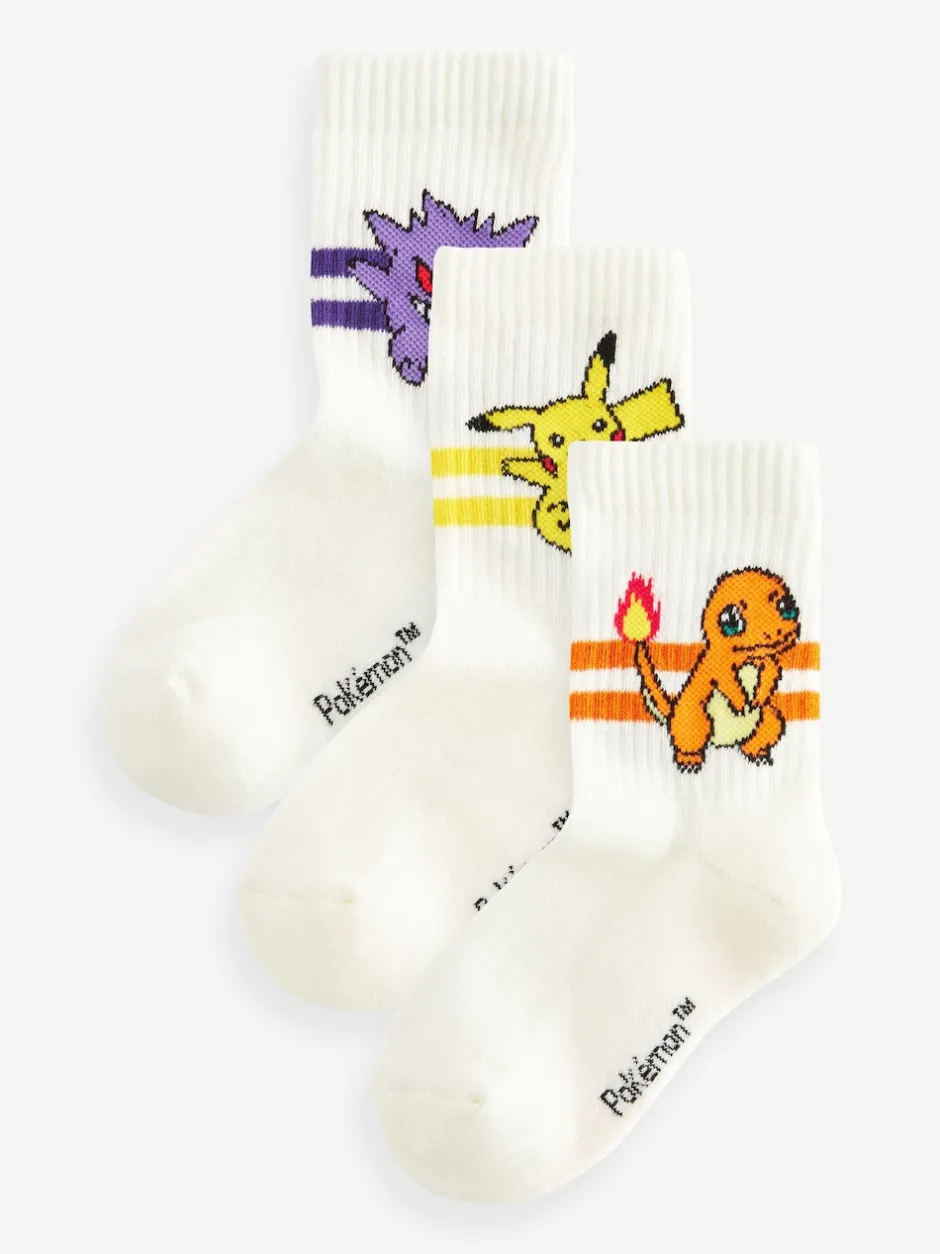 Next Blanc - Lot de 3 paires de chaussettes Pokemon Online