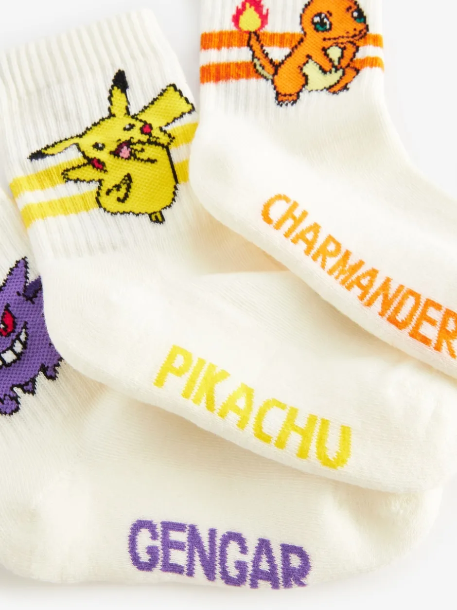 Next Blanc - Lot de 3 paires de chaussettes Pokemon Online