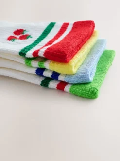 Next Blanc - Lot de 4 paires de chaussettes côtelées en coton majoritaire New