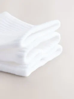 Next Blanc - Lot de 3 paires de chaussettes courtes côtelées à semelle coussinée avec soutien de la voûte plantaire Clearance