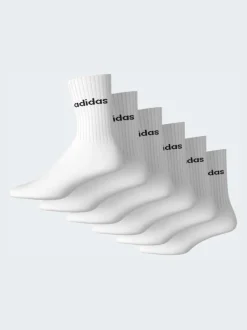 adidas Blanc - Lot de 6 paires de chaussettes Linear Crew rembourrées Outlet