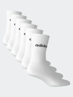 adidas Blanc - Lot de 6 paires de chaussettes Linear Crew rembourrées Outlet