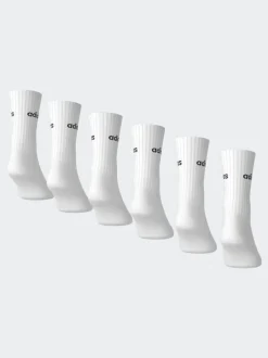 adidas Blanc - Lot de 6 paires de chaussettes Linear Crew rembourrées Outlet