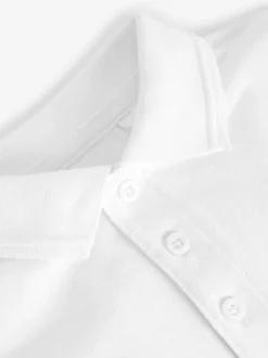 Next Blanc - Lot de 5 polos en coton à manches courtes pour l'école (3-16ans) Outlet
