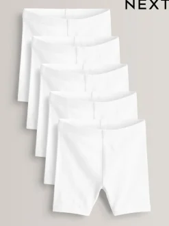 Next Blanc - Lot de 5 shorts de vélo extensibles en coton riche (3-16ans) Hot
