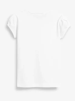Next - Lot de 2 t-shirts à manches bouffantes (3-16ans) Blanc Discount