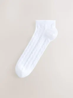 Next Blanc - Lot de chaussettes de sport en câble 4 Clearance