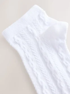 Next Blanc - Lot de chaussettes de sport en câble 4 Clearance