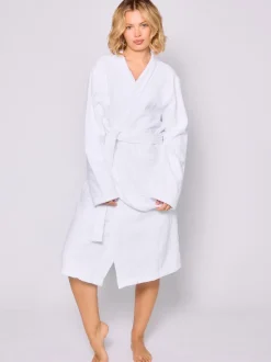 Loungeable Blanc - Peignoir classique en éponge Sale