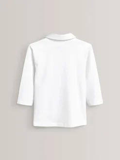 Next Blanc - Maillot scolaire à manches extensibles en coton 3/4 Chemisiers 2 Lot (3-16yrs) New