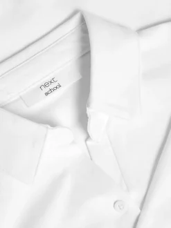 Next Blanc - Maillot scolaire à manches extensibles en coton 3/4 Chemisiers 2 Lot (3-16yrs) New