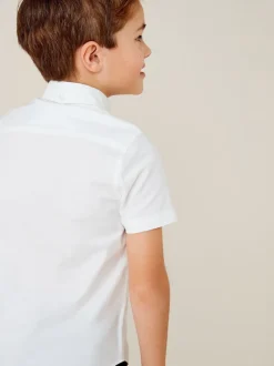 Next - Manches courtes Coton riche Oxford Chemise (3-16ans) Blanc New