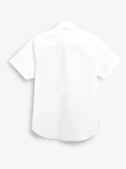 Next - Manches courtes Coton riche Oxford Chemise (3-16ans) Blanc New