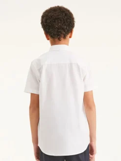 Next Blanc - Manches courtes Coton riche Oxford Chemise (3-16ans) Outlet