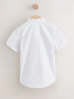Next Blanc - Manches courtes Coton riche Oxford Chemise (3-16ans) Outlet
