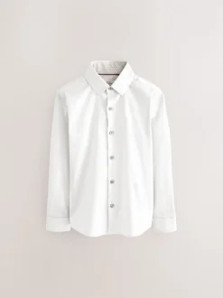 Next - Manches longues Chemises à bordures intelligentes (3-16yrs) Blanc Discount